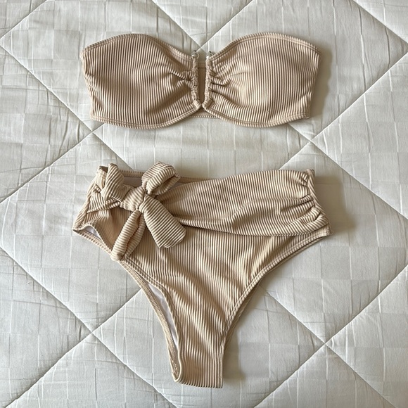SHEIN Other - NWT Bandeau Bikini with Pearl Detail
